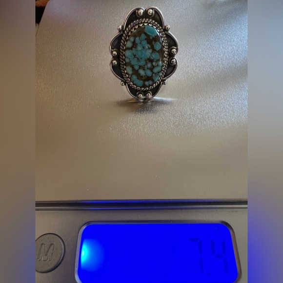 ❤️ RARE #8 Southwestern Turquoise Handcrafted Ring Size 6.5 - Picture 9 of 9